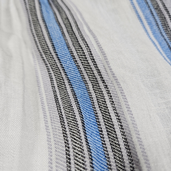 Vacate The Label Viscose Blend Linen Style Short, White/Blue Striped, Small - Picture 7 of 12
